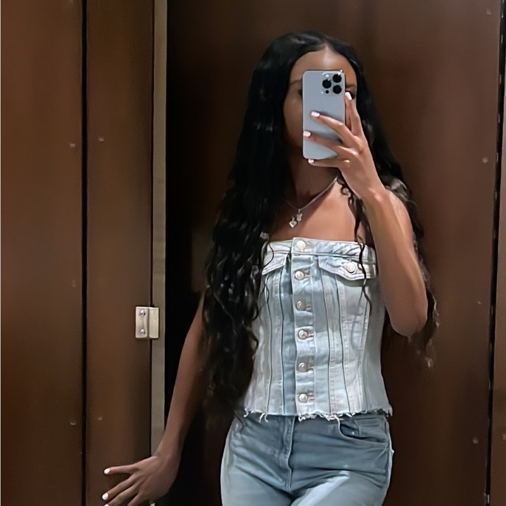 Stylish Denim Corset Top from ZARA